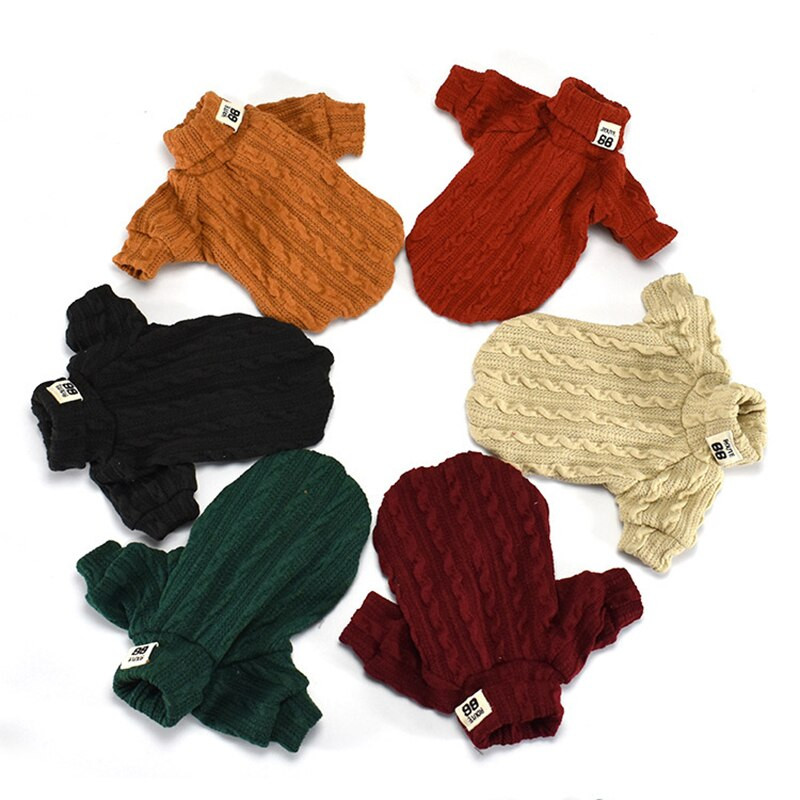 Πουλόβερ κατοικίδιων σκυλιών για γάτα Χειμερινό μαλακό ζεστό πλεκτό ζιβάγκο για μικρά σκυλιά Πουλόβερ κουταβιών Μπουφάν Chihuahua Dachshund Ρούχα Jumper