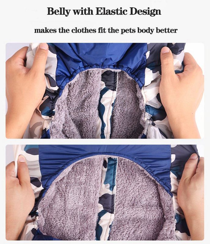 Χειμερινά ρούχα για σκύλους κατοικίδιων ζώων Σούπερ ζεστά μεγάλα μπουφάν για σκύλους Παχύ βαμβακερό παλτό αδιάβροχες φόρμες για σκύλους για ρούχα γαλλικού μπουλντόγκ