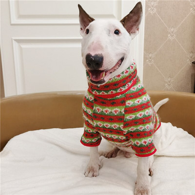 Vianočný sveter pre psov, vianočné oblečenie pre domáce zvieratá, kabát, bulteriér, americký tyran, pitbull, samojed, veľký pes, kostým, oblečenie