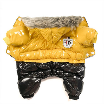 Χειμερινά ζεστά ρούχα για σκύλους για μικρό σκύλο Αδιάβροχο μπουφάν για σκύλους μονόχρωμο μπουφάν με επένδυση για σκύλους Νέα στολή για σκύλους για κατοικίδια