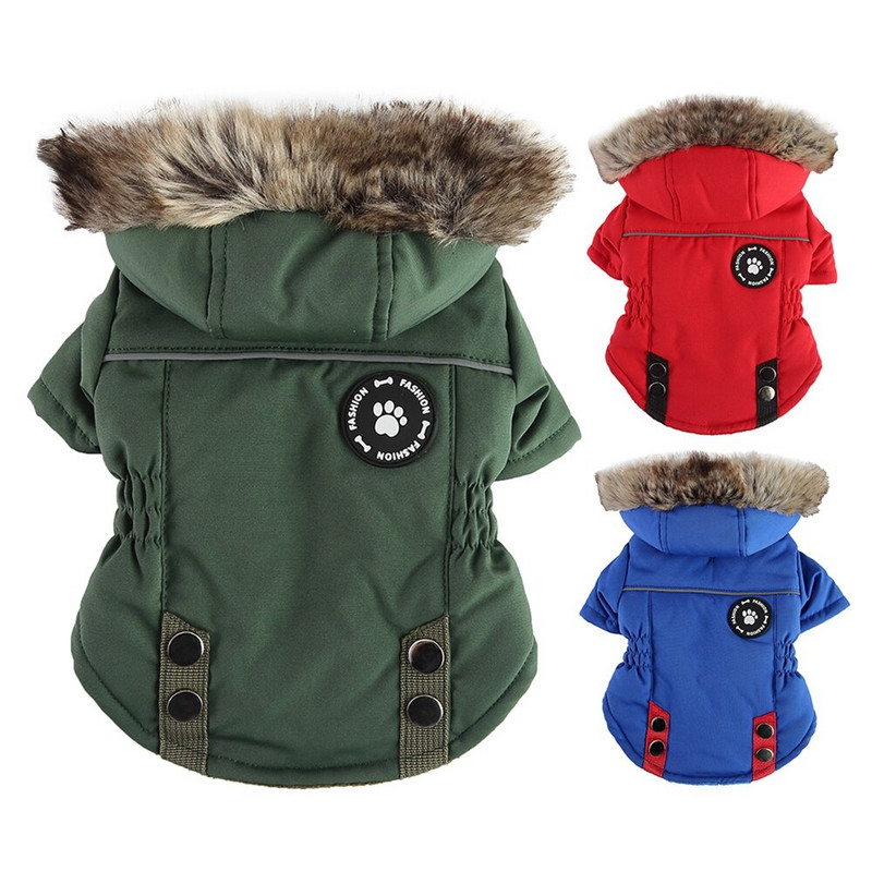 Αδιάβροχα χειμωνιάτικα ρούχα για σκύλους Ζεστό μπουφάν με κουκούλα σκύλου Γιλέκο Chihuahua Γαλλικά μπουλντόγκ Ρούχα για κατοικίδια