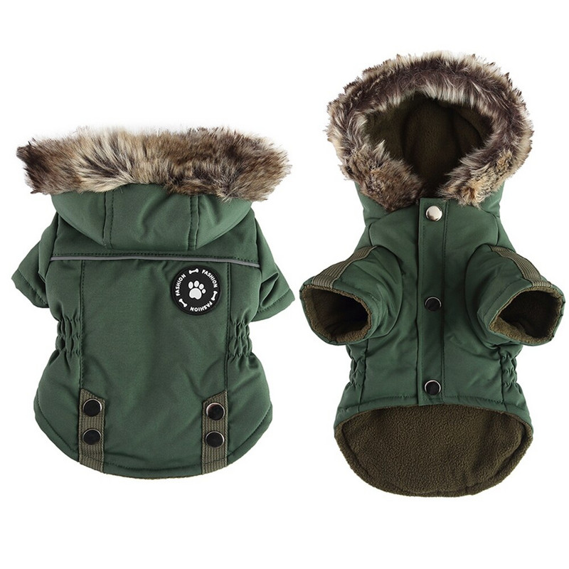 Αδιάβροχα χειμωνιάτικα ρούχα για σκύλους Ζεστό μπουφάν με κουκούλα σκύλου Γιλέκο Chihuahua Γαλλικά μπουλντόγκ Ρούχα για κατοικίδια