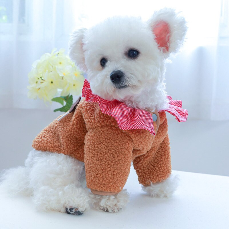 PETCIRCLE haine pentru câini haină caldă cu guler în carouri pentru câine mic, mijlociu, cățeluș, pisică, iarnă, costum pentru animale de companie, accesorii pentru animale de companie, jachetă minunată