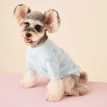 GULULU Fleece Pet Dog Clothes Сладък принт Топъл пуловер за кученца Жилетка за плетене за малки и средни кучета Чихуахуа френски булдог