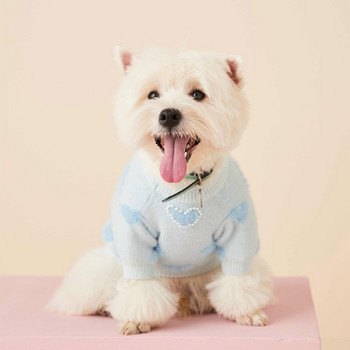 GULULU Fleece Pet Dog Clothes Сладък принт Топъл пуловер за кученца Жилетка за плетене за малки и средни кучета Чихуахуа френски булдог