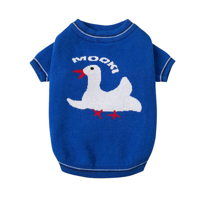 Pisică Drăguț Pulovere Animal de companie Câine Toamnă Iarnă Pulover Îmbrăcăminte Câini Mici Medii Costum Imprimat Gâscă Chihuahua Haine albastre