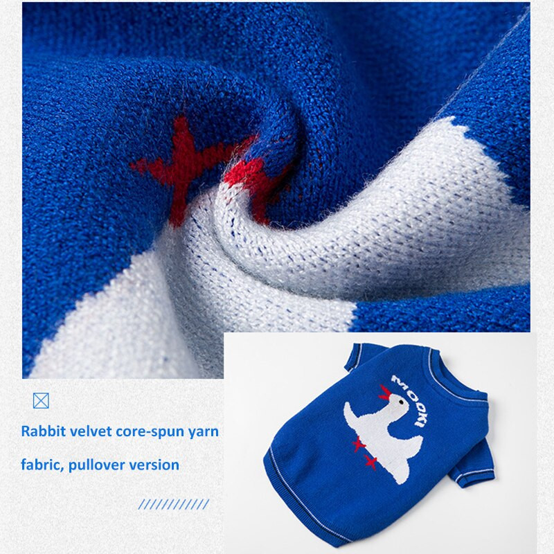 Pisică Drăguț Pulovere Animal de companie Câine Toamnă Iarnă Pulover Îmbrăcăminte Câini Mici Medii Costum Imprimat Gâscă Chihuahua Haine albastre