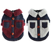 Vjetrootporna jakna za kućne ljubimce, kaput, jesen i zima, krzneni ovratnik, odjeća za pse, deblji kaput za kućne ljubimce, štene, Yorkie, francuski buldog, odjeća