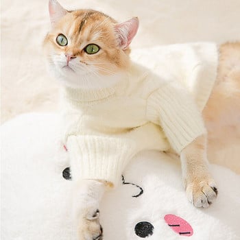 Μόδα ρούχα για γάτες Πουλόβερ σκυλιών Χειμερινό λευκό μπλε πλεκτό παλτό για μικρά σκυλιά Ρούχα για κατοικίδια γαλλικά μπουλντόγκ Chihuahua XL