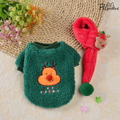 Χριστουγεννιάτικα ρούχα για κατοικίδια Fleece Dog Hoodie Dog Χριστουγεννιάτικα ρούχα με φουλάρι για Small Medium Dogs Στολή για κουτάβι σκύλου
