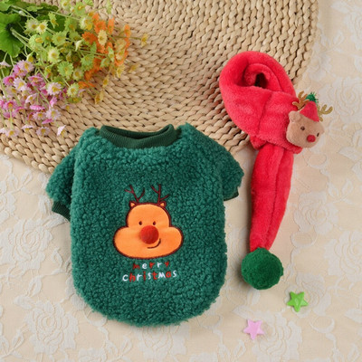 Χριστουγεννιάτικα ρούχα για κατοικίδια Fleece Dog Hoodie Dog Χριστουγεννιάτικα ρούχα με φουλάρι για Small Medium Dogs Στολή για κουτάβι σκύλου