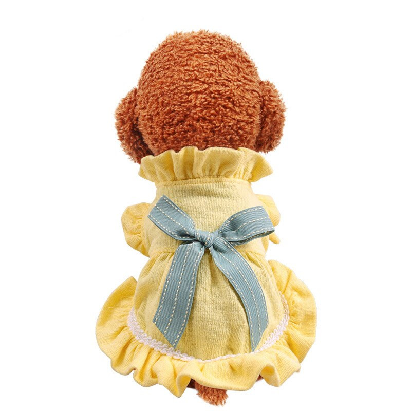 Nouă cămașă rochie câine pisică design cu fundă mare Haine de primăvară/toamnă pentru câini pisici 4 culori 5 mărimi