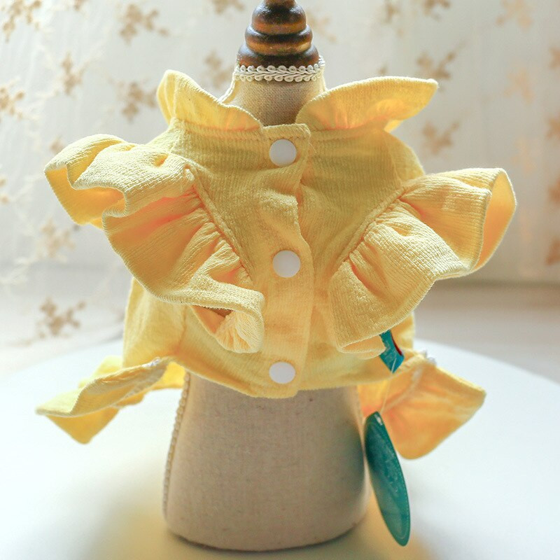 Nouă cămașă rochie câine pisică design cu fundă mare Haine de primăvară/toamnă pentru câini pisici 4 culori 5 mărimi