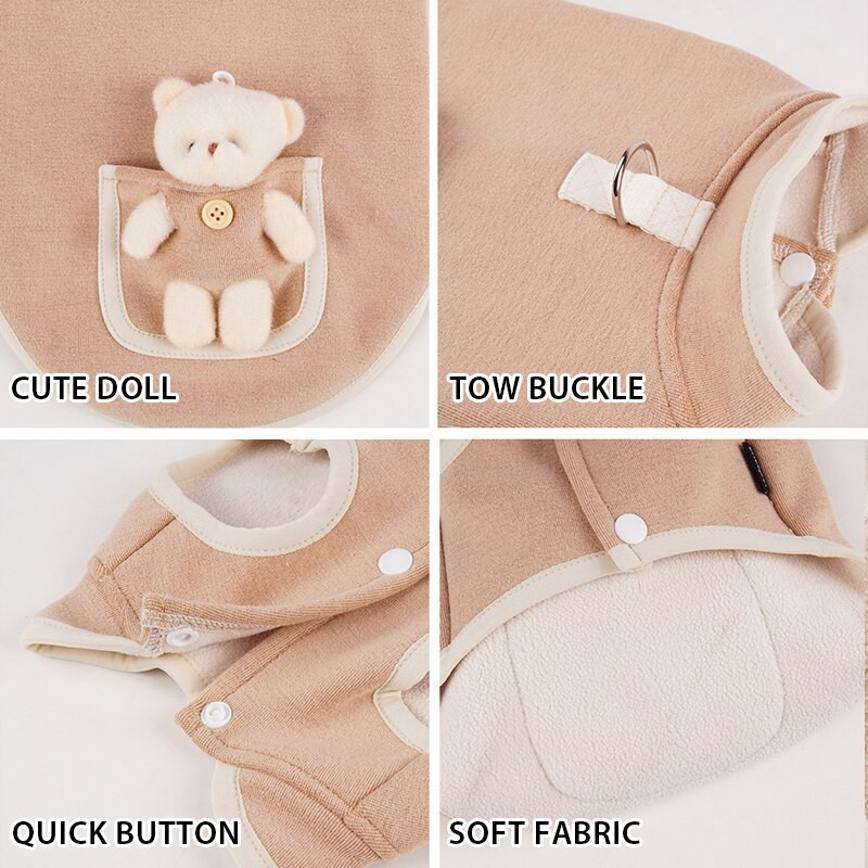 CAWAYI KENNEL Χειμερινό Ζεστό Μπουφάν για Κουτάβι Ρούχα Αρκουδάκι Παλτό Γιλέκο Γάτα Πουλόβερ Μικρά Μεσαία Σκυλιά Αθλητικό Πουκάμισο Γιλέκο Ρούχα για κατοικίδια