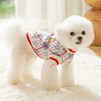 Linge Bear Ρούχα για σκύλους College Wind Vest Puppy Ζεστό πουλόβερ Φθινοπωρινό και Χειμώνα Ρούχα για κατοικίδια Πουλόβερ απλού σχεδιασμού