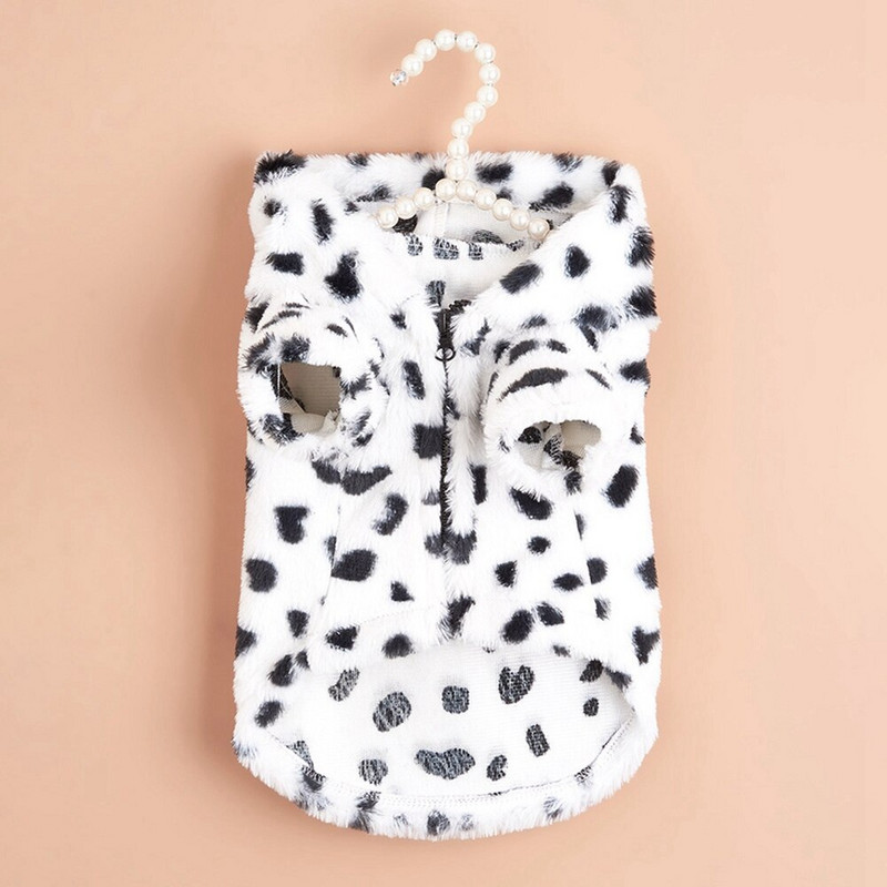 Haine pentru câini pentru câini, iarnă, haină de pluș pentru câini, pulover pentru animale de companie, imprimeu leopard, buldog francez, jachetă moale, haină medie pentru câini, hanorace