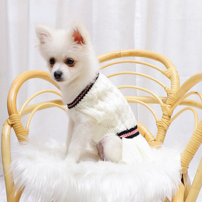 Kuum müük Lemmikloomarõivad Armsad Twist Fishtail Hem Kassi Koera kampsun Kleit Kootud Lemmiklooma Koerte Kostüüm Rõivad Lemmikloomarõivad