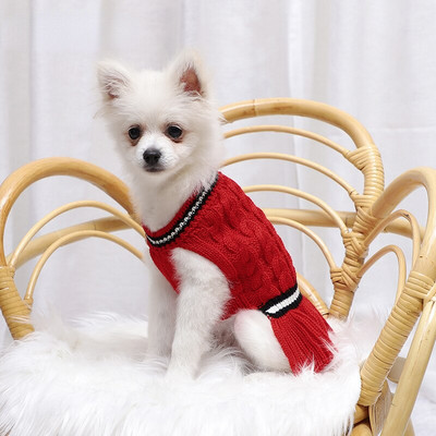 Kuum müük Lemmikloomarõivad Armsad Twist Fishtail Hem Kassi Koera kampsun Kleit Kootud Lemmiklooma Koerte Kostüüm Rõivad Lemmikloomarõivad