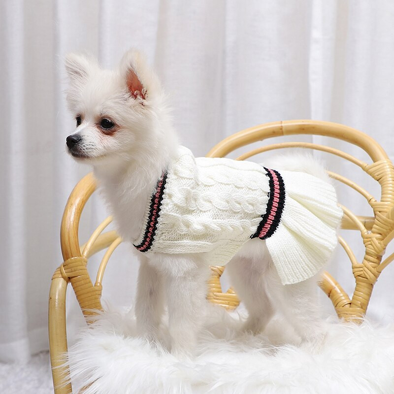 Kuum müük Lemmikloomarõivad Armsad Twist Fishtail Hem Kassi Koera kampsun Kleit Kootud Lemmiklooma Koerte Kostüüm Rõivad Lemmikloomarõivad