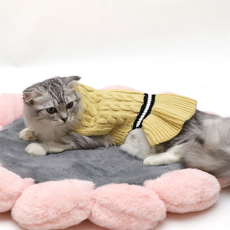 Kuum müük Lemmikloomarõivad Armsad Twist Fishtail Hem Kassi Koera kampsun Kleit Kootud Lemmiklooma Koerte Kostüüm Rõivad Lemmikloomarõivad