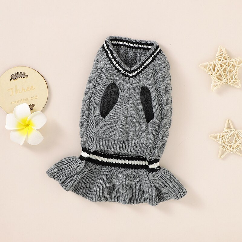 Kuum müük Lemmikloomarõivad Armsad Twist Fishtail Hem Kassi Koera kampsun Kleit Kootud Lemmiklooma Koerte Kostüüm Rõivad Lemmikloomarõivad