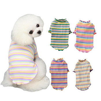 Dog of Warm Pet Clothes Pet Christmas Gift Small Dogs of Warm Clothes Teddy Shih Tzu Stripes Clothes