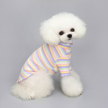Dog of Warm Pet Clothes Pet Christmas Gift Small Dogs of Warm Clothes Teddy Shih Tzu Stripes Clothes
