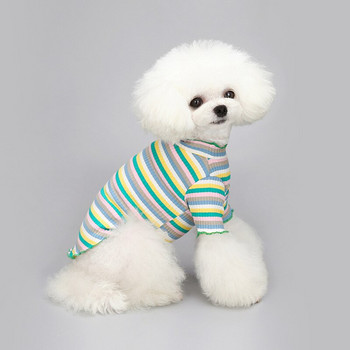 Dog of Warm Pet Clothes Pet Christmas Gift Small Dogs of Warm Clothes Teddy Shih Tzu Stripes Clothes