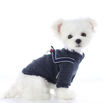Πουλόβερ σε στυλ Pet College Ρούχα για μικρά μεγάλα σκυλιά γάτες Χειμερινό φιόγκο πουλόβερ Γλυκό στολή με δύο πόδια XS-XL ropa perros