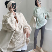 Laia mudeliga ovaalse kaelusega talvekampsun rasedatele naistele