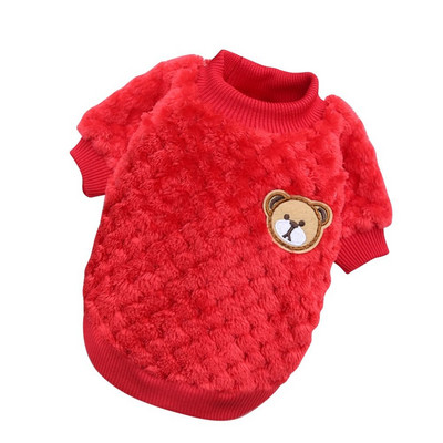 Haina caldă pentru animale de companie pentru câini de talie mică, mijlocie, iarnă, broderie de urs pentru câini, pulover, îmbrăcăminte pentru animale de companie, costum de pluș moale, haină.