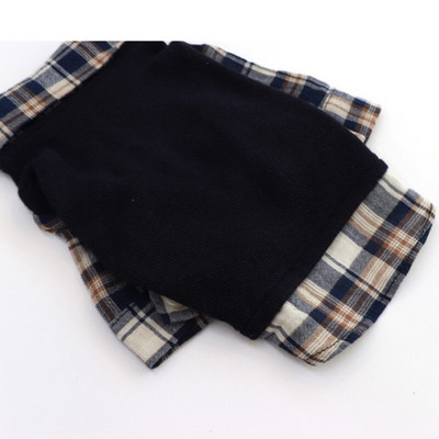 Σειρά INS Campus με φθινοπωρινά ρούχα για κατοικίδια, χειμερινά, καρό πλεκτό πουκάμισο ψεύτικο φόρεμα σκύλου δύο τεμαχίων για σκύλους φόρεμα μαλτέζικου σκύλου