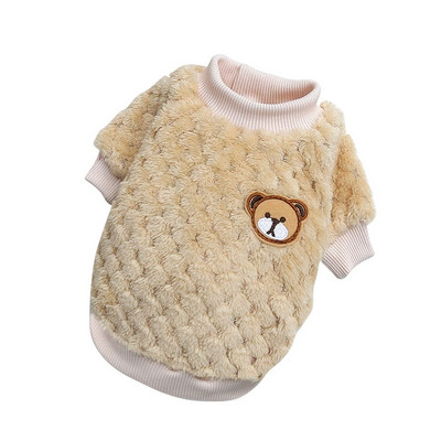 Pisica Pentru Caini Mici Iarna Tinute calduroase pentru animale de companie Palton de pluș Broderie de urs Vesta pentru câini Haine pentru animale de companie