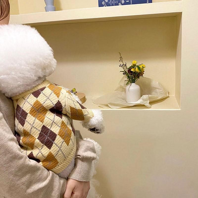 Πουλόβερ για σκύλους κατοικίδιων διαμαντιών χειμωνιάτικα ζεστά ρούχα για σκύλους Teddy κουτάβι για μικρούς μεσαίους σκύλους Ρούχα πουλόβερ για γάτες Chihuahua