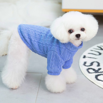Pet Cable πλεκτό πουλόβερ πουλόβερ πουλόβερ για μικρό σκυλί κορίτσι αγόρι Άνετο μαλακό μαλακό πουκάμισο με λαιμόκοψη Φούτερ Ζεστό χειμωνιάτικο παλτό κουτάβι
