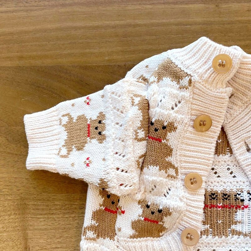 Pletena odjeća za pse s otvorenim gumbima Pulover za štene Šnaucer Odjeća za medvjeda iz crtanog filma Topla zimska odjeća za ljubimce Bichon Meka odjeća