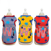 Pagrindinė šunų liemenė Naminių gyvūnėlių drabužiai Pigūs mados penkiakampių žvaigždžių spausdinimas Pavasaris Vasara Šunys Sportiniai marškinėliai Kačių marškinėliai kačių drabužiai