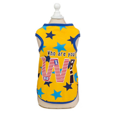 Pagrindinė šunų liemenė Naminių gyvūnėlių drabužiai Pigūs mados penkiakampių žvaigždžių spausdinimas Pavasaris Vasara Šunys Sportiniai marškinėliai Kačių marškinėliai kačių drabužiai