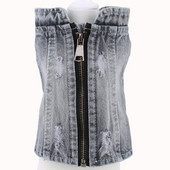 Koera teksajakk Reguleeritav tõmblukuga koerte teksapükste mantel väikestele keskmistele koertele Lahedad kutsikad reväärivest Lemmiklooma kauboi riided rõivad