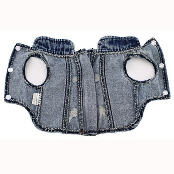 Дънково яке за кучета Adjsutable Dog Jeans Палто с цип за малки и средни кучета Cool Puppy Lapel Vest Pet Cowboy Clothes Apparel