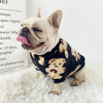 Кадифено дебело топло облекло за кучета мечка мопс френски булдог дебело куче тоалети дрехи за домашни любимци пуловер за домашни любимци дрехи за кучета за малки кучета пуловер