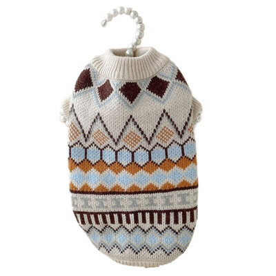 Pletený sveter pre malých psov, rolák, sveter s cikcakovým golierom, šteniatko, domáce zvieratá, mačky, jeseň/zima, teplé oblečenie, yorkshirský medvedík, XS-XL