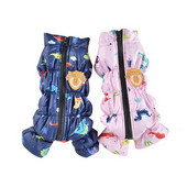 Ελαστική χειμερινή χονδρή εκτύπωση ρούχων για σκύλους κατοικίδιων με φλις ζεστό μπουφάν Puppy Cat με βαμβακερή επένδυση δίπλα στο Skin Pets Jumpsuits