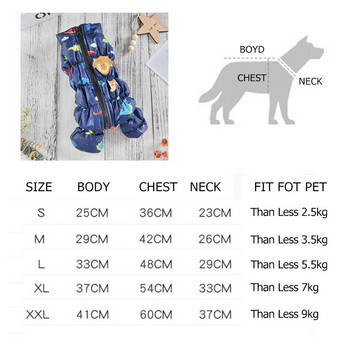 Еластични зимни дрехи за домашни кучета, удебелени щампи с полар, топло яке с памучна подплата за кученце, котка, до кожата, гащеризони за домашни любимци