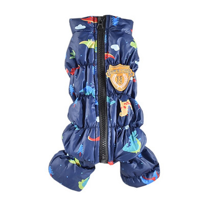 Ελαστική χειμερινή χονδρή εκτύπωση ρούχων για σκύλους κατοικίδιων με φλις ζεστό μπουφάν Puppy Cat με βαμβακερή επένδυση δίπλα στο Skin Pets Jumpsuits