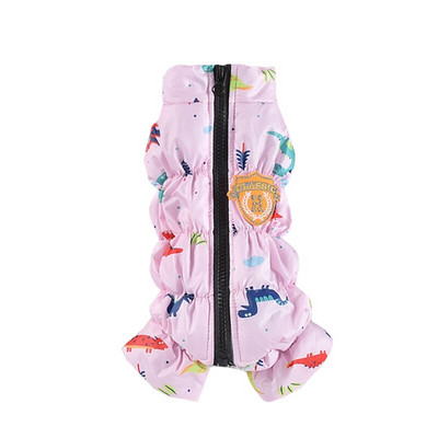 Ελαστική χειμερινή χονδρή εκτύπωση ρούχων για σκύλους κατοικίδιων με φλις ζεστό μπουφάν Puppy Cat με βαμβακερή επένδυση δίπλα στο Skin Pets Jumpsuits