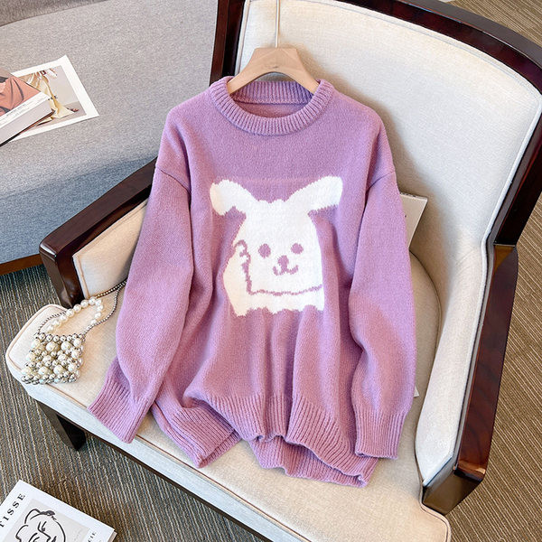 Naiste kootud rasedate kampsun - lilla ja musta värvi