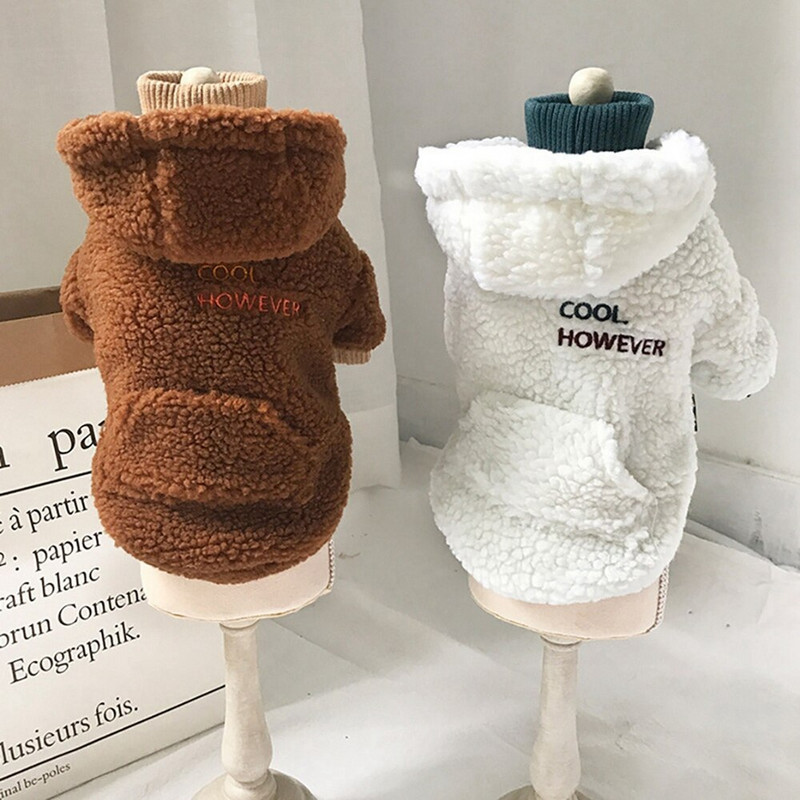 Hanorace drăguțe pentru câini, haine de iarnă pentru câini, vestă de pluș cu glugă, haină din lână, jachetă pentru câini de talie mică, îmbrăcăminte chihuahua, cățeluș