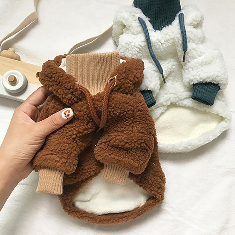 Hanorace drăguțe pentru câini, haine de iarnă pentru câini, vestă de pluș cu glugă, haină din lână, jachetă pentru câini de talie mică, îmbrăcăminte chihuahua, cățeluș