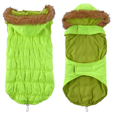 Μεγάλο μπουφάν σκύλου από ψεύτικη γούνα με κουκούλα Κρύο χειμωνιάτικο παλτό σκυλιών Παχύ ζεστό φλις επένδυση Ρούχα για κατοικίδια Ροτβάιλερ για μικρό μεσαίο μεγάλο σκύλο